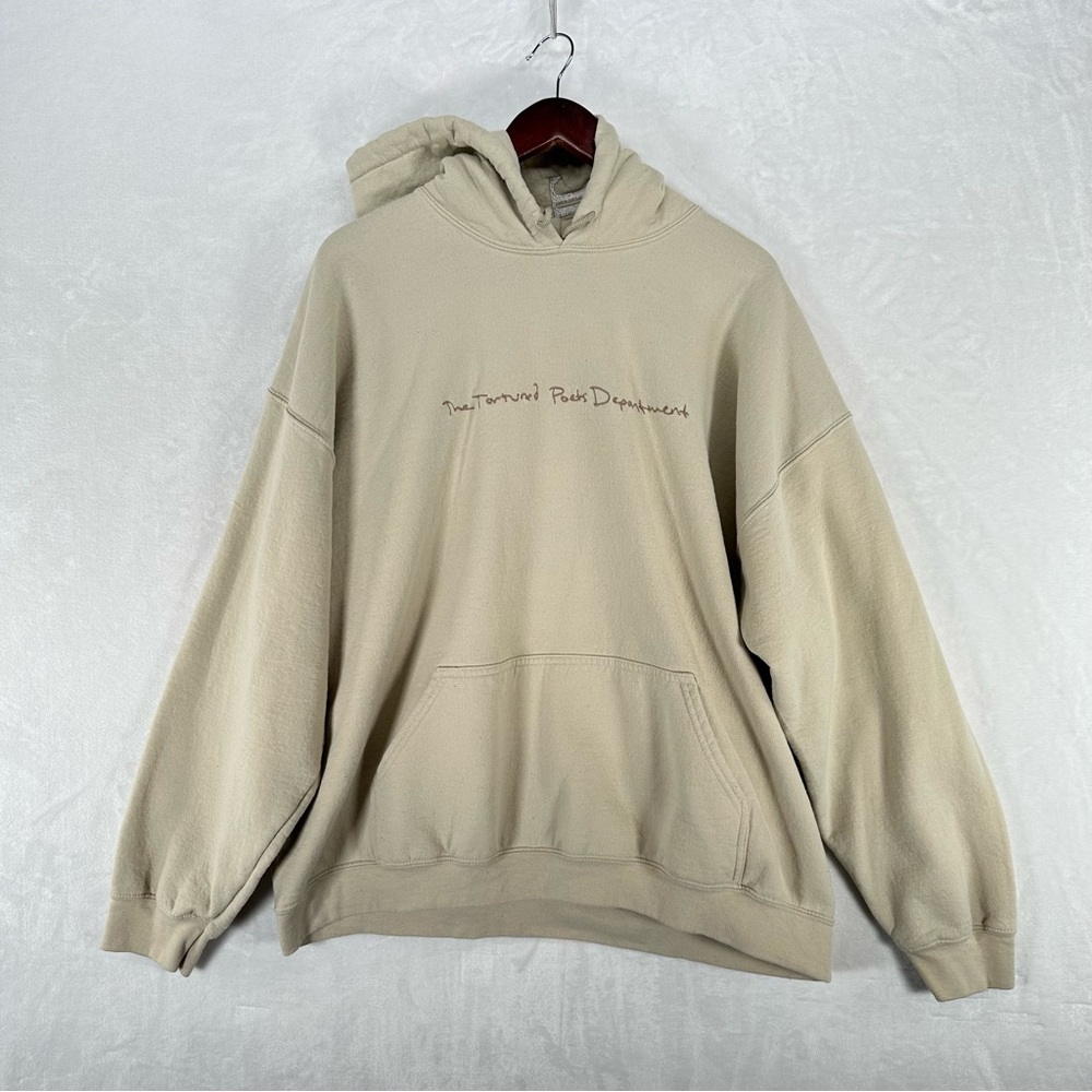 The Tortured Poets Department Taylor Swift Hoodie XL Beige Pullover Sweater